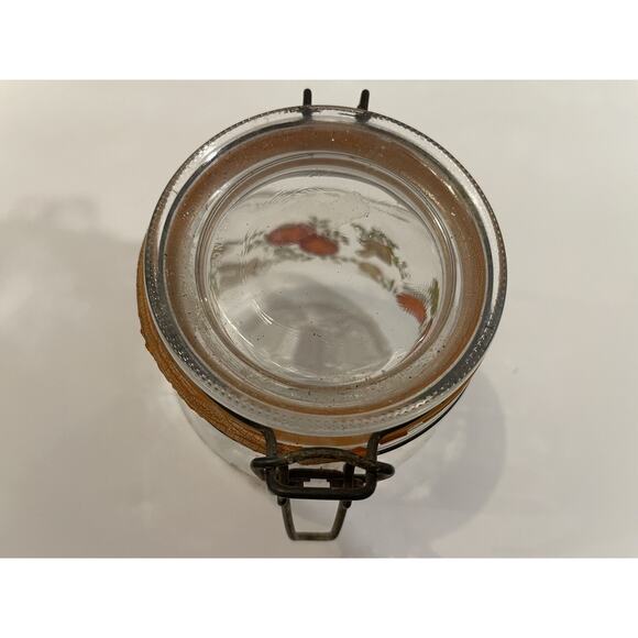 Vtg ARC France Spice Of Life Glass Jar Canister Mushroom Veggie Bail Hinged Lid - Picture 7 of 8